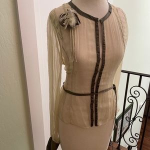 Sheer Vintage Look Blouse